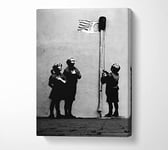 Homage To The Tesco Flag B n W Canvas Print Wall Art - Large 26 x 40 Inches