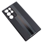Case för Samsung Galaxy Silikonläder Stötsäkert helkroppsskydd Smal cover för resor Daglig användning Svart för S23 Ultra