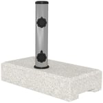 Parasollställ 25kg stativ för halvrundt parasoll med Ø 32/38/48 mm stång, parasollfot för trädgård, balkong, granit, grå 45 x 22