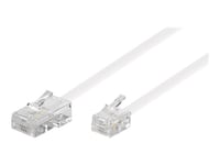 goobay - Câble de téléphone - RJ-11/RJ-14 (M) pour RJ-45 (M) - 3 m - plat - blanc