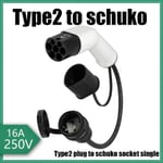 Typ 2 till Schuko 16A Elbil Typ 2 Laddningssida Uttag till Schuko Uttag EV Laddningsadapter Bil Laddningsstationer