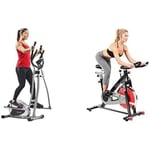 Sunny Health & Fitness Legacy Stepping Elliptical Machine, Total Body Cross Trainer with Ultra- Quiet Magnetic Belt Drive SF-E905 and Exercise Bike SF-B1002