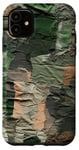 Coque pour iPhone 11 Vert déchiré motif camouflage camp d'été