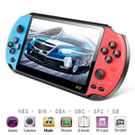 Handheld Game Console, Retro Mini Game Player with 10000 Classic Games, 5.1 Inch Screen 2500mAh Rechargeable Battery Portable Game Console Support TV Connection [Red Blue Classic]