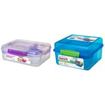 Sistema Bento Box to GO | Lunch Box with Yoghurt/Fruit Pot | 1.65 L | BPA-Free | Assorted Colours & to GO Lunch Box Cube Max - 2 L Bento-Box Style Food Container with Dividers & Leak-Proof YOG