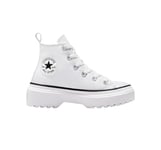 CONVERSE Chuck Taylor All Star Lugged Lift Sneaker, White/White/Black, 12.5 UK