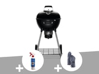 Barbecue à charbon Charcoal Napoleon Kettle Premium 47 cm + Nettoyant grill 3 en 1 Napoléon + Gants pour barbecue en cuir véritable Napoléon