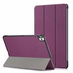 Etui nouvel Apple iPad PRO 12,9 2020 / 2021 M1 4G/LTE - 5G Smartcover pliable violet avec stand - Housse violette coque de protection New iPad Pro 12.9 pouces 2020 / iPad PRO 12.9 2021 5eme generation - Accessoires tablette pochette XEPTIO