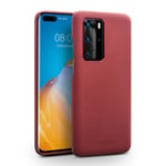 Huawei P40 Pro - Qialino Ægte læder Hardcover - Rød