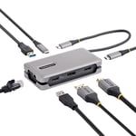 StarTech.com Adaptateur Multiport USB-C - 4K 60Hz HDMI/DP - Hub USB 3 Ports - 100W PD Pass-Through, GbE, Mini Station d'accueil avec Chargeur - Adaptateur USB C vers HDMI, Câble de 30cm (DKT31CDHPD3)