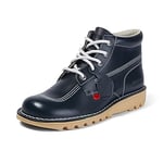Kickers Men's Kick Hi Classic Ankle Boots, Extra Comfortable, Added Durability, Premium Quality, Blue Navy White, 12 UK