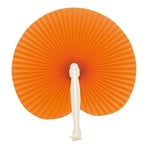 eBuyGB Handheld Paper Fan, Wedding Party Bag Favour Summer Accessory, Orange