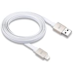 Just Mobile Lightning-kabel AluCable Flat Guld Vit 1.2m