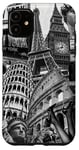 Collage rétro Paris New York Londres Rome World Travel Coque pour iPhone 11