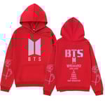 Bts unisex hoodie Casual hoodie Cosplay jacka Topp röd Red S