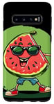 Coque pour Galaxy S10 Joli costume de melon pour les amateurs de lunettes de soleil et de fruits