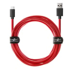 JuicEBitz 4m 20AWG USB A to Type C 3A, FAST Charger Cable for Samsung Galaxy S20 FE S10 S9 S8, A72 A52 A42 A32 A12, A71 A51, Note9, Oppo, Sony Xperia, LG (Red)