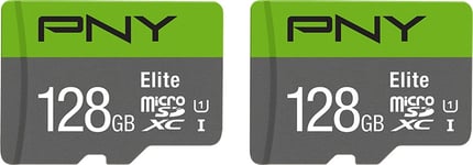 PNY Elite MicroSD-kort 128 GB (2-pack)
