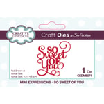 Sue Wilson Mini Expressions-So Sweet of You-Craft Die, Metal, Size 4.3 x 4.6 cm