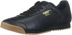 PUMA Men's Roma Basic Sneaker, Black-teamgold, 10.5 UK