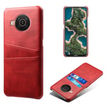 Nokia X10 / Nokia X20 - KSQ læder Hard cover med kortholdere - Rød