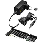 Stabiliserad spänningsadapter, 3 - 12 V, 1.5 A, 18 W