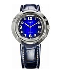 Jowissa WoMens Pegasus Blue Leather Date Watch (Blue) Stainless Steel - One Size