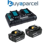 Makita BL1860 18v 2 x LXT 6.0ah Lithium-Ion Batteries + DC18RD Dual Port Charger