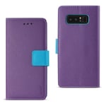 Reiko Wireless REIKO for Samsung GALAXY NOTE 8 3-IN-1 WALLET CASE IN PURPLE