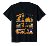 Youth Construction Vehicle Halloween Crane Truck Pumpkin Boys Kids T-Shirt