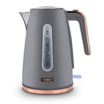 Tower T10066GRY Cavaletto Cordless Jug Kettle, 1.7L, 3KW, Grey and Rose Gold