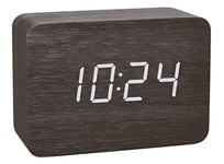 TFA Dostmann Clocco 60.2549.01 Radio Controlled Alarm Clock Wood Look, White/Black, L 100 x B 41 x H 70mm