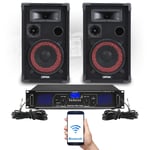 XR 8" House Party Speakers and Amplifier FPL700 MP3 Bluetooth Home Music System