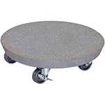 Wagner Support à roulettes pour Pot de Fleur Stone Ø 28 x 7,5 cm I intérieur + extérieur I Roule Pot en béton, Optique du terrazzo foncé I 2 Freins I Capacité de Charge 100 kg - 20090101