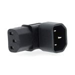 Extension Plug | IEC-320-C13 | IEC-320-C14 | Vinklat 90° | Nickelplaterad | PVC | Svart | Låda | 1 st.