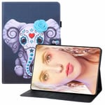 CRABOT Compatible with Amazon Fire HD 8/HD8 Plus(2020) Tablet Case Flip Wallet Leather Full Protection Shockproof Anti-Scratch Card Slots Auto Wake/Sleep Cover-Elephant