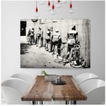 wzgsffs Men Peeing Pissing Road Cycling Wall Art Black And White Bicycle Cyclist Print Bike Vintage Poster Gift For Bathroom Decor -40x60cm No Framed