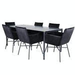 Venture Home Matgrupp Paris matbord och Annika matstol Pelle Dining Table - Black / black Black+Pippi Chair Blac GR22316