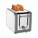 Dualit Architect 2 Slice Toaster Stainless Steel with Grey Trim Extra-Wide Slots, Peek and Pop Function, Patented Ideal Toast Technology – Matching Kettle and Sandwich Cage Available|26526