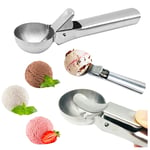 Stainless Steel Ice Cream Scoop – Ice Cream Scooper with Easy Trigger, Cookie Spoon with Comfortable and Anti-Freeze Handle, Perfect for Frozen Yogurt, Gelatos, Sundaes, Watermelon