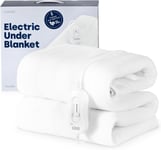 LIVIVO Electric Under Blanket - Heated Underblanket with 3 Heat Double, White 