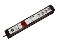 brennenstuhl Premium-Line - Automatisk strømsvitsj - utgangskontakter: 5 - svart, lysegrå