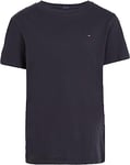 Tommy Hilfiger Boys Short-Sleeve T-Shirt Crew Neck, Blue (Sky Captain), 10 Years