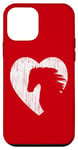 Coque pour iPhone 12 mini Tête de cheval sur un cœur pour cowgirl petite amie meilleure maman