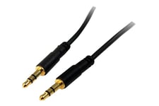 StarTech.com 15 ft. (4.6 m) 3.5mm Audio Cable - 3.5mm Slim Audio Cable - Gold Plated Connectors - Male/Male - Aux Cable (MU15MMS) - ljudkabel - 4.6 m