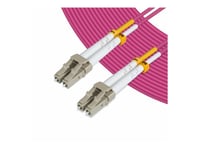 Microconnect - Nätverkskabel - Lc/Upc-Multiläge (Hane) Till Lc/Upc-Multiläge (Hane) - 40 M - 2 Mm - Fiberoptisk - Duplex - 50/125 Mikron - Om4 - Halogenfri - Erika-Violett