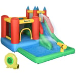 Kids Bouncy Castle with Slide Water Pool Climbing Wall & Trampoline