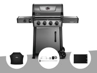 Barbecue à  gaz Napoleon Freestyle F425SIB - 4 brûleurs + Sizzle Zone + Housse de protection + Kit rôtissoire + Plancha