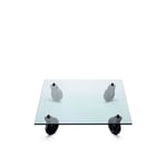 FontanaArte - Tavolo Con Ruote 120x120 cm - Soffbord - Gae Aulenti - Transparent - Glas/Plast