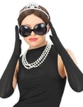 Tiffany Diva Kit med Solglasögon, Plasttiara, Pärlhalsband och Långa handskar